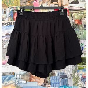 Black Wild Fable Tiered Mini Skirt w/ Built In Shorts S
